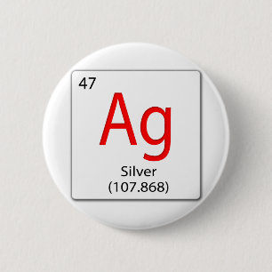 Badge Rond 5 Cm élément chimique tuile Ag - Argent