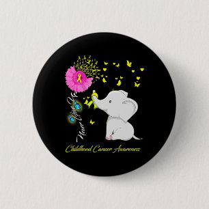 Badge Rond 5 Cm Élément Enfance Cancer - Ruban Enfance Cancer