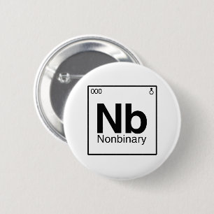 Badge Rond 5 Cm Élément NB - Tableau périodique non binaire