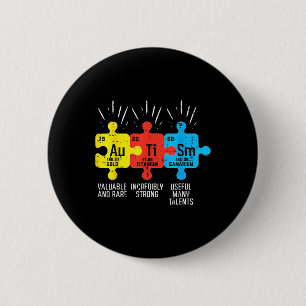 Badge Rond 5 Cm Éléments autistes Tableau périodique Sensibilisati