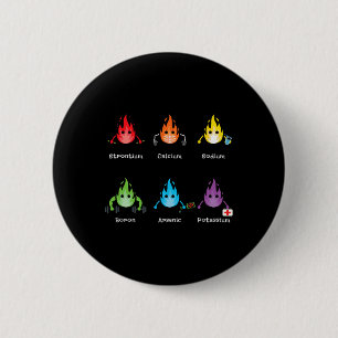 Badge Rond 5 Cm Éléments Périodiques Amateurs de Chimie Professeur