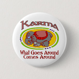 Badge Rond 5 Cm Éléphant de karma