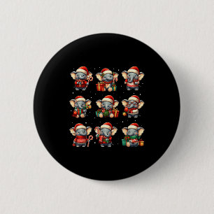 Badge Rond 5 Cm Éléphant de Noël drôle de pyjama pour homme amateu