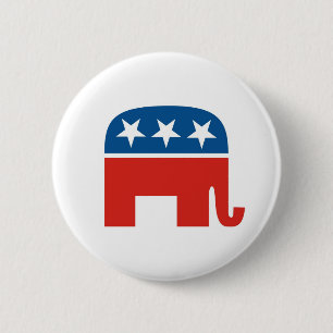 Badge Rond 5 Cm éléphant de Parti Républicain des Etats-Unis