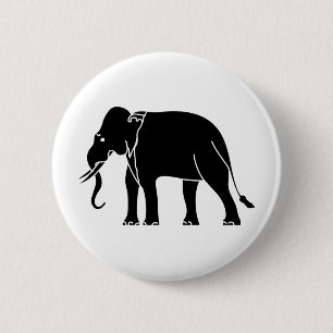 Badge Rond 5 Cm Éléphant de Siamese