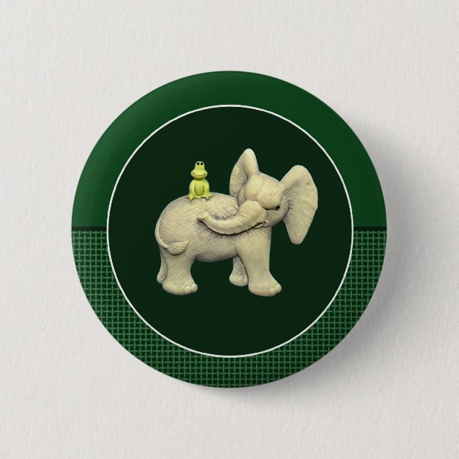 Badge Rond 5 Cm Éléphant et grenouille de bébé (Devant)