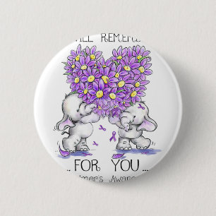 Badge Rond 5 Cm Eléphant Je Me Souviendrai Pour Vous Fleur Heimerh