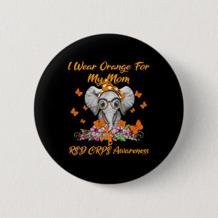 Badge Rond 5 Cm Elephant Je Porte Orange Pour Ma Maman Rsd Crps Aw