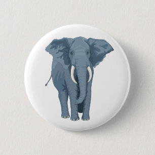 Badge Rond 5 Cm Éléphant majestueux