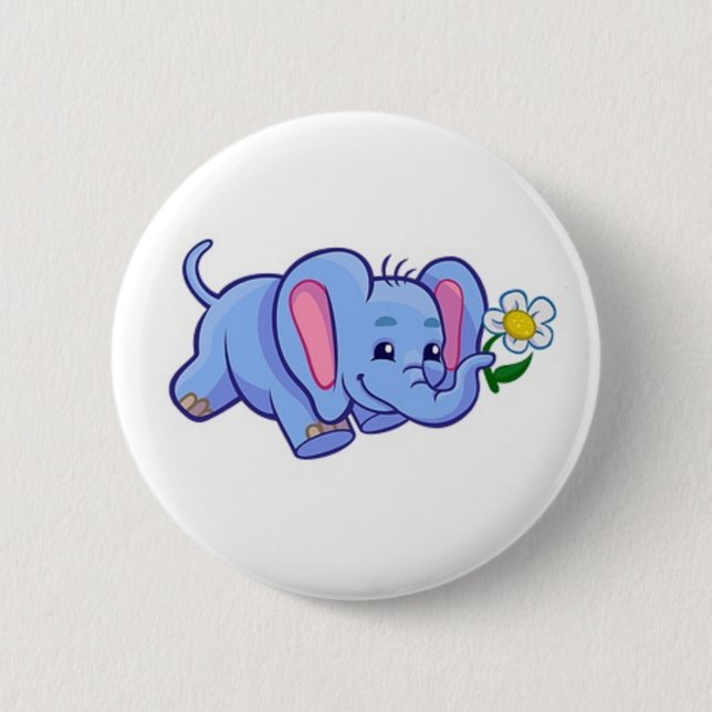Badge Rond 5 Cm Éléphant mignon avec des enfants d'animal de (Devant)