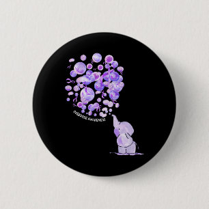 Badge Rond 5 Cm Eléphant Poussant Des Lons Violets Surdose