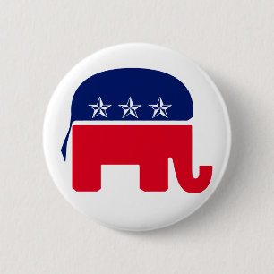 Badge Rond 5 Cm Éléphant républicain