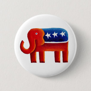 Badge Rond 5 Cm Eléphant républicain