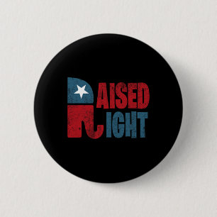 Badge Rond 5 Cm Éléphant républicain élevé à droite vote républica