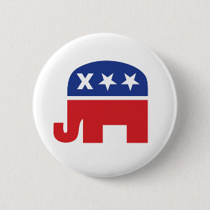 Badge Rond 5 Cm Eléphant républicain mort