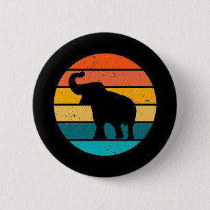 Badge Rond 5 Cm Eléphant rétro