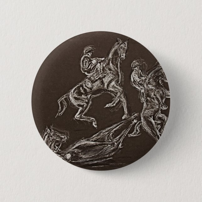 Badge Rond 5 Cm élevage des dessins de cheval par Conway (Devant)