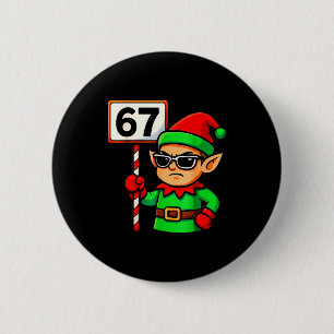 Badge Rond 5 Cm Elfe Drôle Six Sept 6 7 Mème Costume de Noël 67