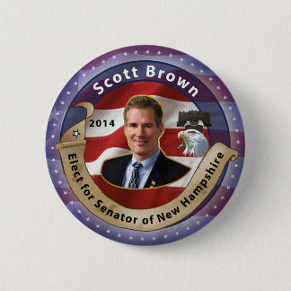 Badge Rond 5 Cm Élisez Scott brun pour le sénateur du New