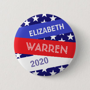 Badge Rond 5 Cm Elizabeth Warren pour la présidente 2020