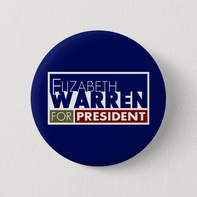 Badge Rond 5 Cm Elizabeth Warren pour la présidente V1 (Devant)