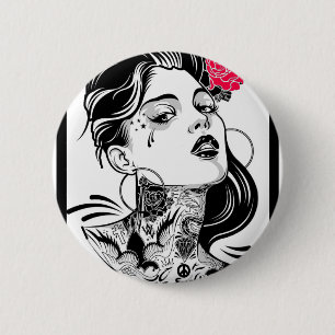 BADGE ROND 5 CM ELLE ATTEND DES RÊVES