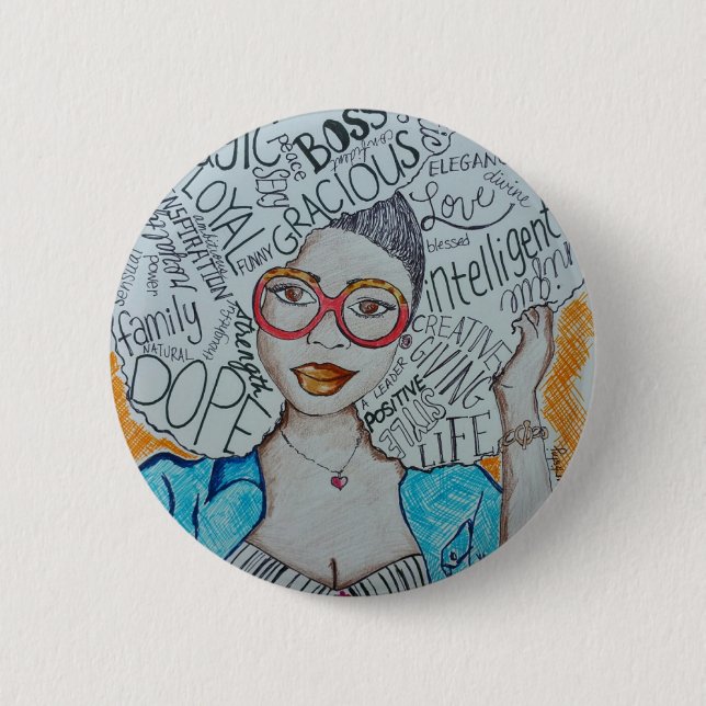Badge Rond 5 Cm Elle est… (Devant)