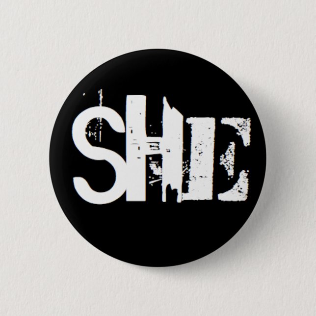 Badge Rond 5 Cm "Elle" est mon pronom (Devant)