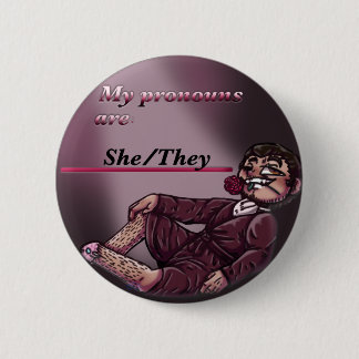 Badge Rond 5 Cm Elle/Ils Acteur ! Mark Pronoun Pin