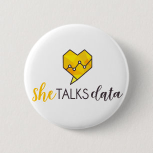 Badge Rond 5 Cm Elle parle le bouton de données