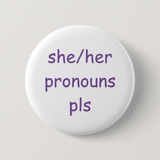 Badge Rond 5 Cm elle/ses pronoms (Devant)