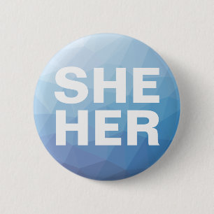Badge Rond 5 Cm Elle ses pronoms femelles de genre