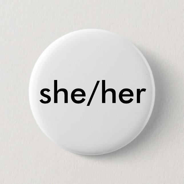 Badge Rond 5 Cm elle/son bouton de pronom (Devant)