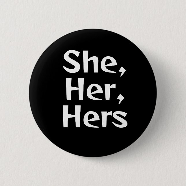 Badge Rond 5 Cm Elle/son bouton de pronom (Devant)