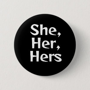 Badge Rond 5 Cm Elle/son bouton de pronom