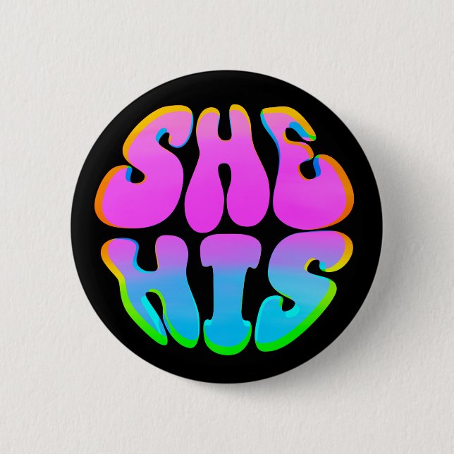 Badge Rond 5 Cm Elle / Son Épingle (Devant)
