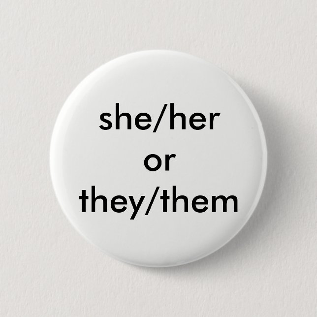 Badge Rond 5 Cm elle/son ou eux/eux bouton de pronom (Devant)
