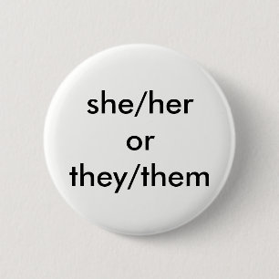 Badge Rond 5 Cm elle/son ou eux/eux bouton de pronom