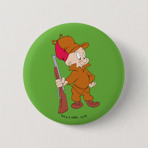 Badge Rond 5 Cm ELMER FUDD™  Avec un fusil