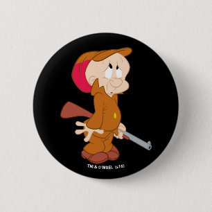 Badge Rond 5 Cm ELMER FUDD™   Pose apeuré