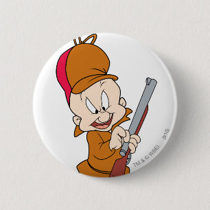 Badge Rond 5 Cm ELMER FUDD™ Prêt à chasser