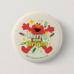 Badge Rond 5 Cm Elmo   Joyeux et lumineux