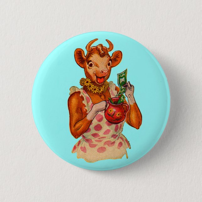 Badge Rond 5 Cm Elsie the Cow, gestionnaire de l'argent (Devant)