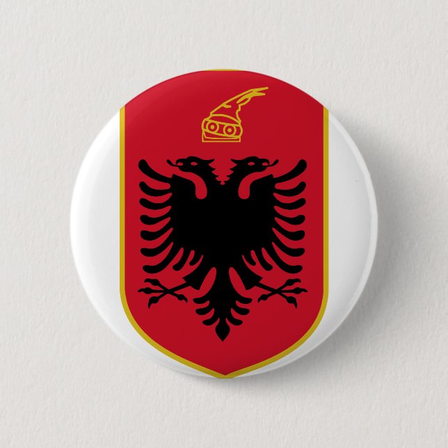 Badge Rond 5 Cm emblème albanique (Devant)