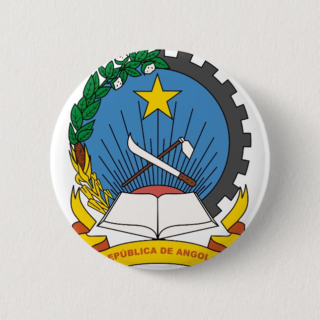 Badge Rond 5 Cm emblème d'angola (Devant)