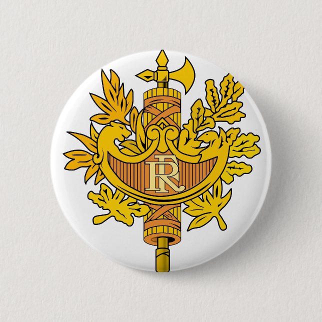Badge Rond 5 Cm emblème de france (Devant)