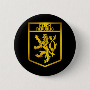 Badge Rond 5 Cm Emblème de la République tchèque