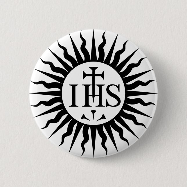 Badge Rond 5 Cm Emblème de la Société de Jésus (Devant)