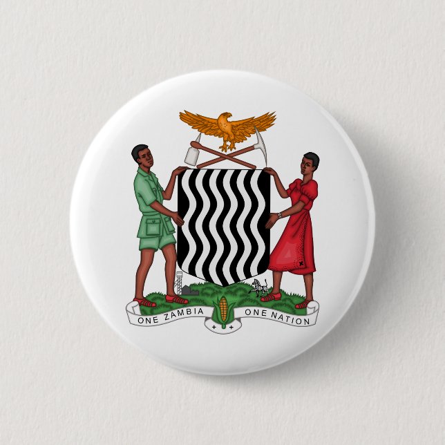 Badge Rond 5 Cm emblème de la zambie (Devant)