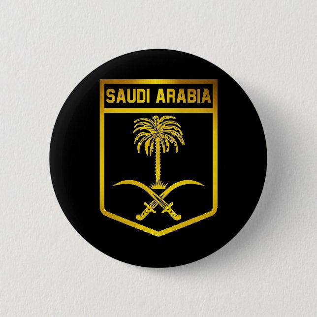 Badge Rond 5 Cm Emblème de l'Arabie saoudite (Devant)